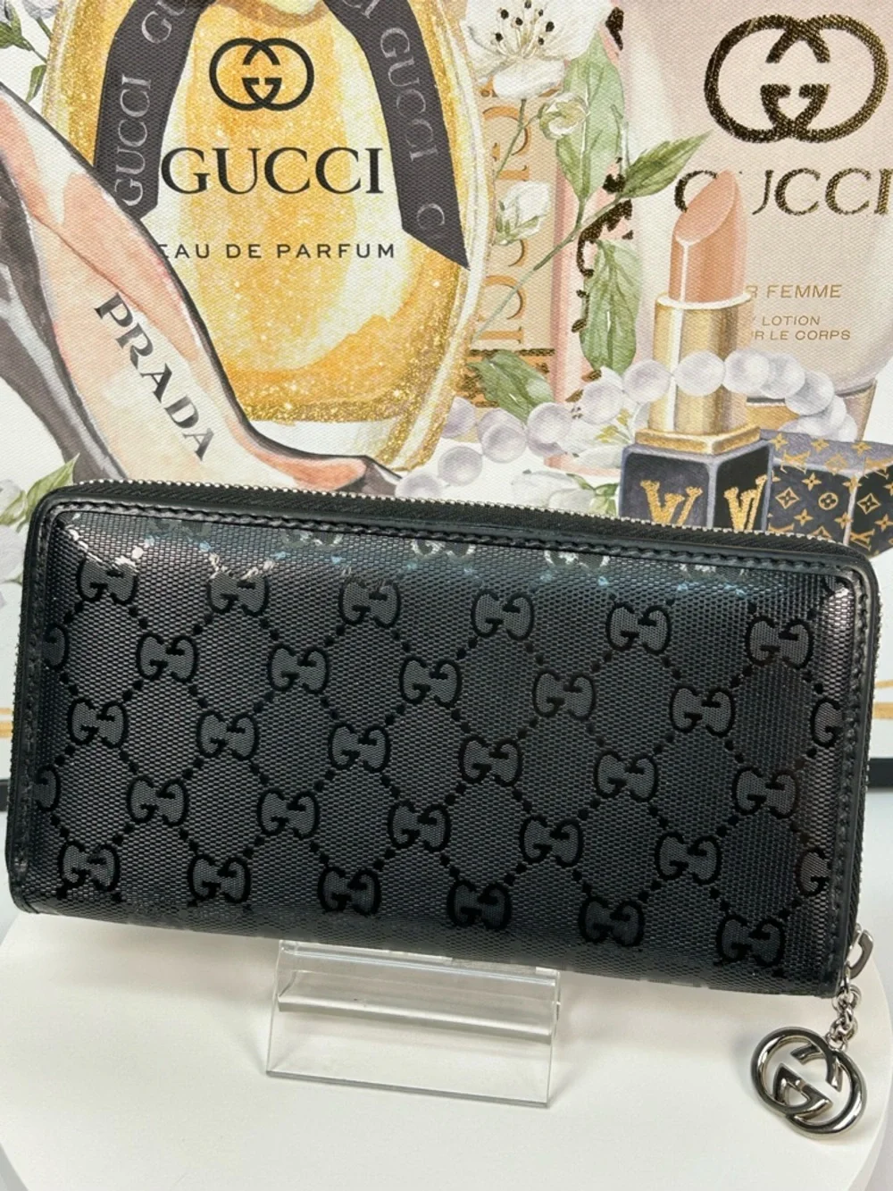GUCCi GG Imprime Guccissima Leather Zip Around Wallet ๐๐ค - Picture 8 of 17